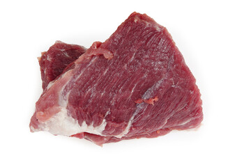 Raw meat on white background
