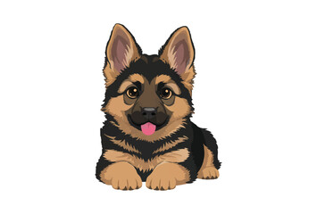 happy cute dog with good quality and design. dog logo illustrator.