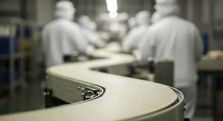 Food Production Line in a Factory.