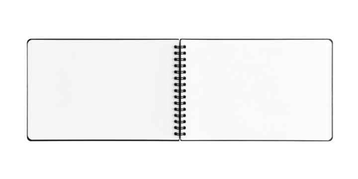 Spiral bound notebook mockup template with Kraft Paper cover isolated on a transparent background, PNG. High resolution.