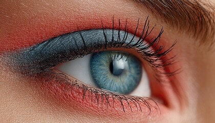 Close-up of eye with vibrant makeup
