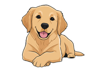 happy cute dog with good quality and design. dog logo illustrator.