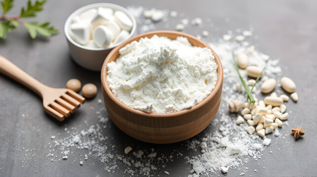 Collagen powder, proline and MSM (sulfur). Supplements to support collagen production.