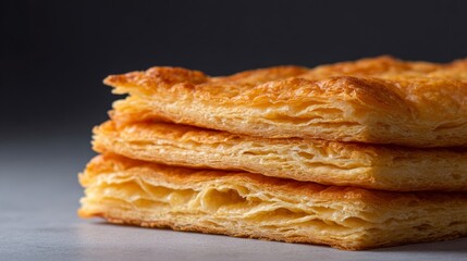 Golden layers of flaky puff pastry evoke dreams of buttery indulgence, perfect for Bastille Day feasts or winter solstice treats