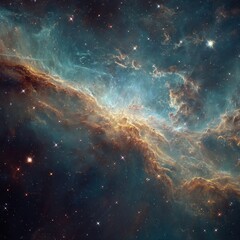Cosmic nebula, swirling hues of space