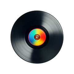 Fototapeta premium Vinyl record isolated on transparent background, Clipart png 