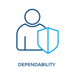 Dependability Icon Outline Color Style. Vector Illustration For Graphic Design