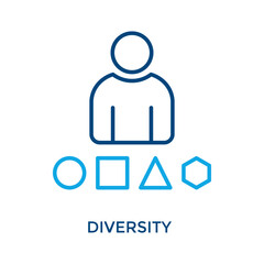 Diversity Icon Outline Color Style. Vector Illustration For Graphic Design