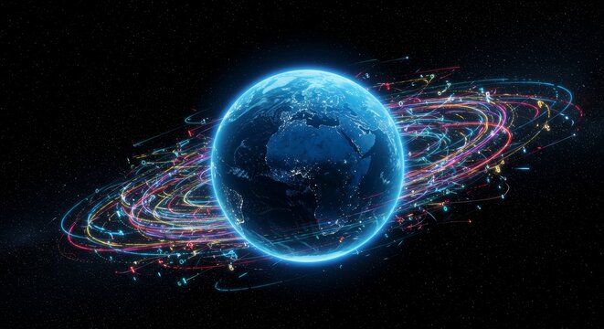 Global connectivity and digital network, worldwide technology concept