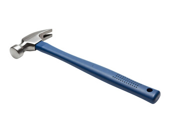 Professional Grade Claw Hammer with Blue Fiberglass Handle Construction Tool Carpentry Equipment DIY Repair Hardware isolated on transparent background