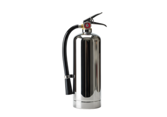 Chrome Fire Extinguisher Safety and Protection isolated on transparent background