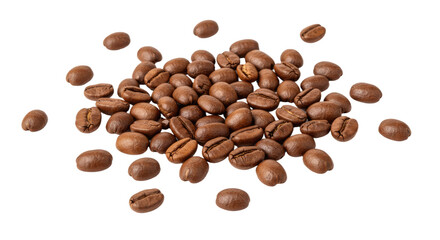 Roasted coffee beans closeup view.