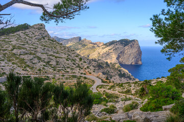 On the hiking trail around Cap de Formentor on the island of Mallorca