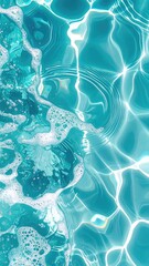 Aqua ripples and foam in a turquoise pool