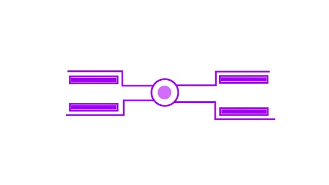 Flow chart self drawing animation. Diagram, workflow, grey background.