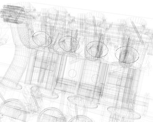 Fototapeta premium Offener 3D Motor