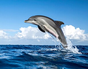 Dolphin leaping in ocean