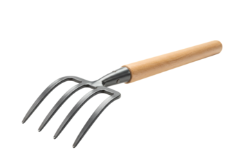 Gardening Hand Rake Tool Isolated CloseUp isolated on transparent background