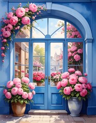 Charming floral storefront facade