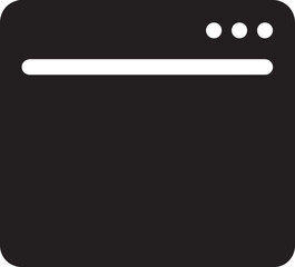 Web browser window silhouette icon, simple vector design for internet, UI, and digital use.