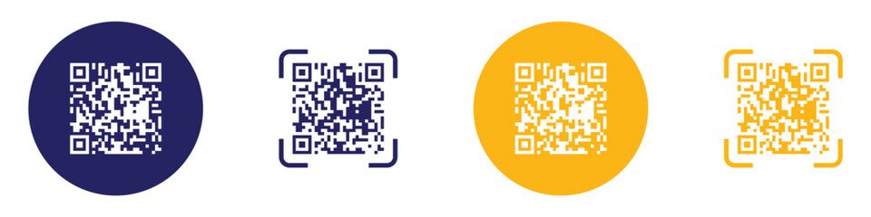Scan QR code icon. Digital scanning QR code. QR code for payment. Vector illustration. EPS 10