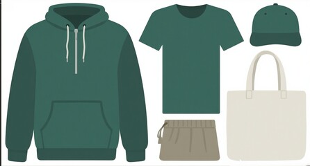 Naklejka premium Green Apparel and Accessories Collection