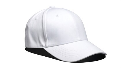 Fototapeta premium White Baseball Cap Isolated on White Background.