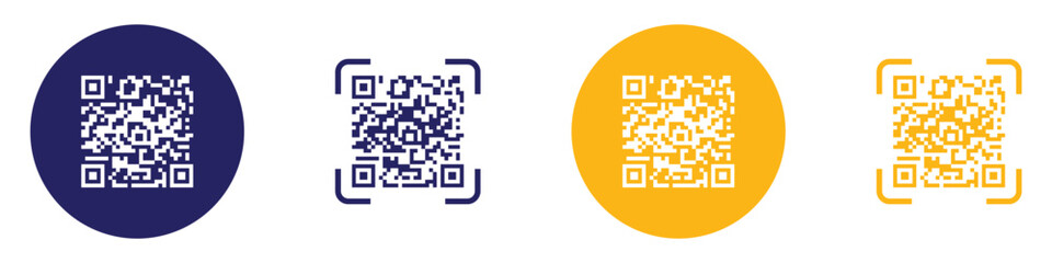 Scan QR code icon. Digital scanning QR code. QR code for payment. Vector illustration. EPS 10