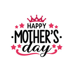 Handwritten happy mother s day greeting with decorative elements