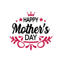 Modern script happy mother s day with delicate floral accents