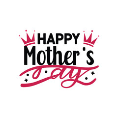 Happy mother s day typography design with colorful elements