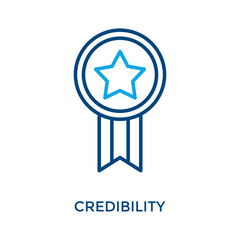 Fototapeta premium Credibility Icon Outline Color Style. Vector Illustration For Graphic Design