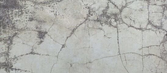Detailed closeup of a cracked and dirty concrete surface