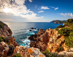 Dramatic coastal scenery with rocky cliffs and a vast ocean