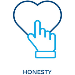 Honesty Icon Outline Color Style. Vector Illustration For Graphic Design
