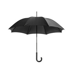 Open black umbrella isolated on transparent background, Clipart png
