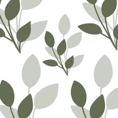 seamless pattern with green leaves