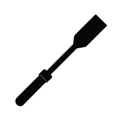 Black chisel silhouette on white background