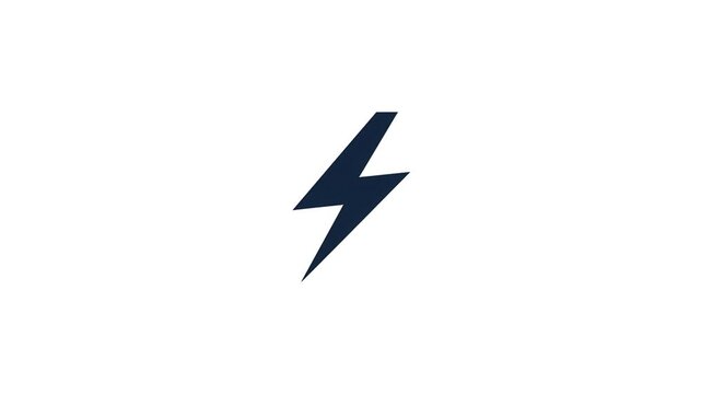 Simple, Dark Lightning Bolt Icon Against on Animation