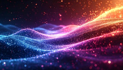 Abstract wavy digital particles in vibrant colors (1)