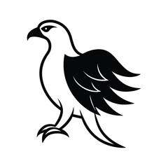 Minimalist black eagle silhouette on white background