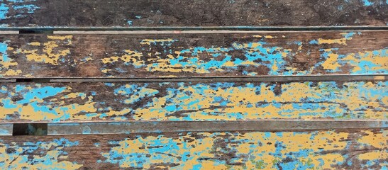 Distressed Rustic Wooden Slats with Peeling Paint