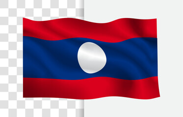 Laos Flag Waving Vector, Isolated without a Background
