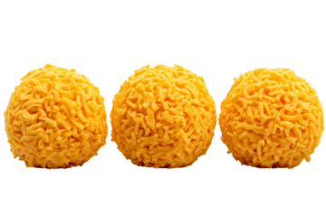 set of yellow cheese balls isolated on transparent background, Clipart png