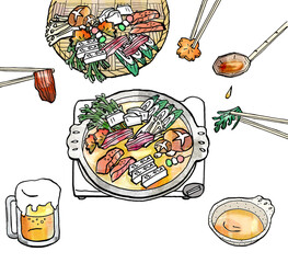 Japanese Hot Pot Illustration – Winter Nabe