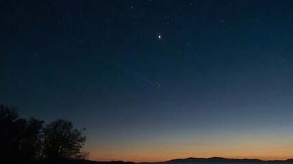 Naklejka premium Bright Venus Shining as Morning Star Before Sunrise