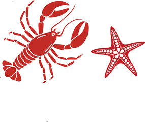 Minimalist line icon of crab Starfish
