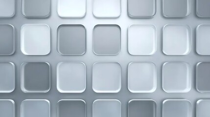 Silver Grey Abstract Rounded Squares Array
