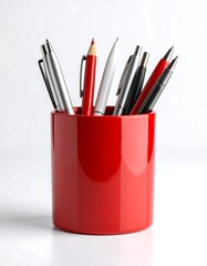 Red pen and pencil holder