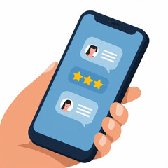 Digital Customer Review and Mobile Feedback Illustration